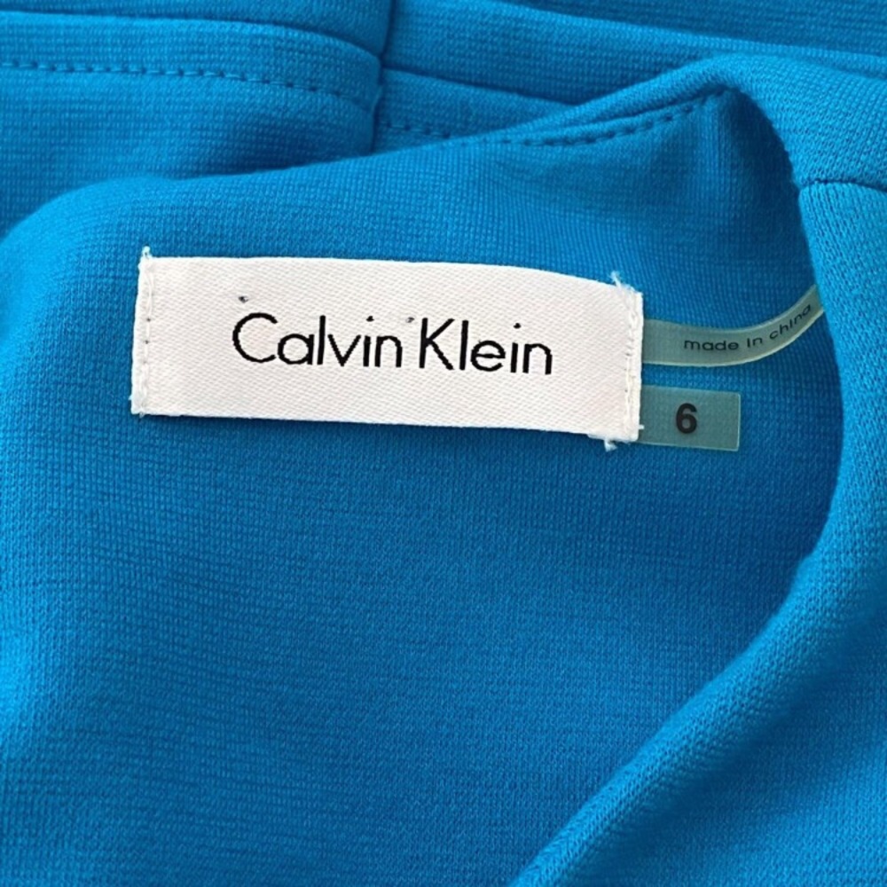 CALVIN KLEIN Blue Stripe Texture Sheath Dress - Picture 4 of 4